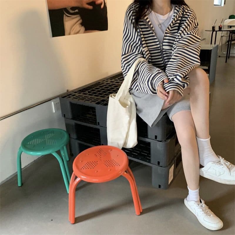 새로운 패션 한국 스타일 여성 루즈핏 슬림해 보이는 스트라이프 디자인 긴팔 재킷 다용도 운동 재킷 상세 이미지 15