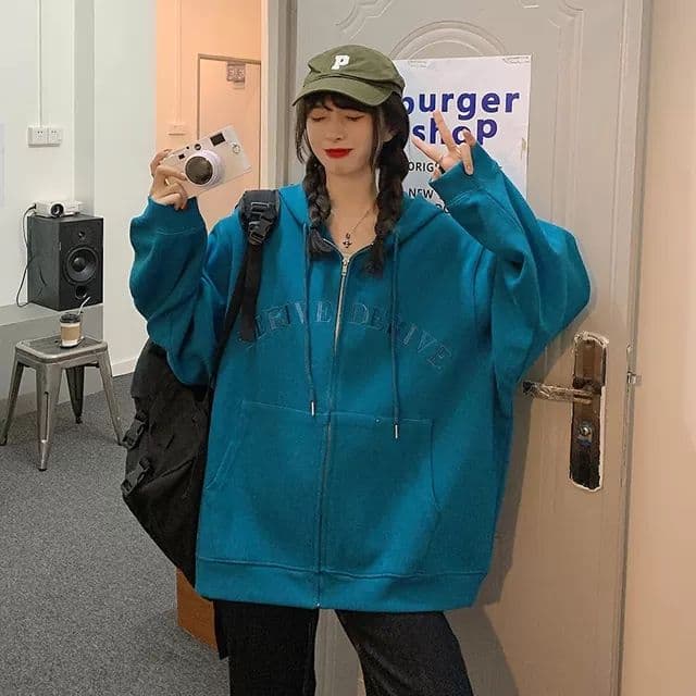 맨위 여성 ins 후드 티 스웨터 가을 2026 새로운 작은 키 다용도 루즈핏 긴팔 BF 바람 재킷 상세 이미지 3