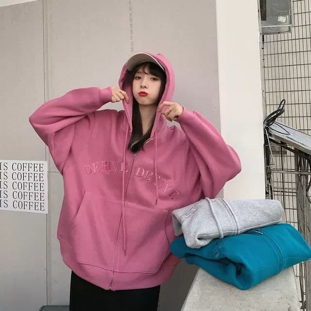 맨위 여성 ins 후드 티 스웨터 가을 2026 새로운 작은 키 다용도 루즈핏 긴팔 BF 바람 재킷 상세 이미지 9