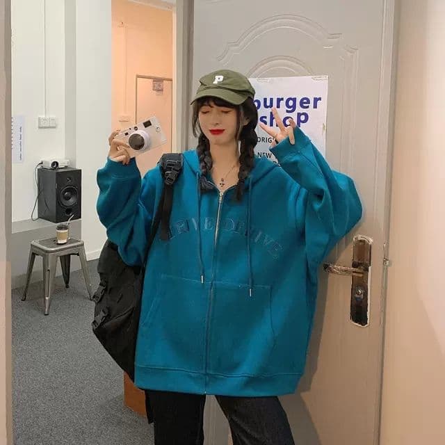 맨위 여성 ins 후드 티 스웨터 가을 2026 새로운 작은 키 다용도 루즈핏 긴팔 BF 바람 재킷 상세 이미지 27
