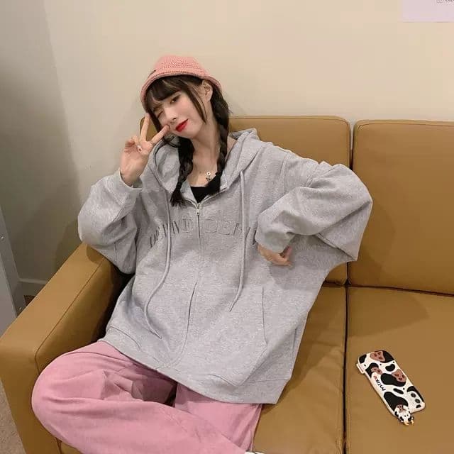 맨위 여성 ins 후드 티 스웨터 가을 2026 새로운 작은 키 다용도 루즈핏 긴팔 BF 바람 재킷 상세 이미지 38