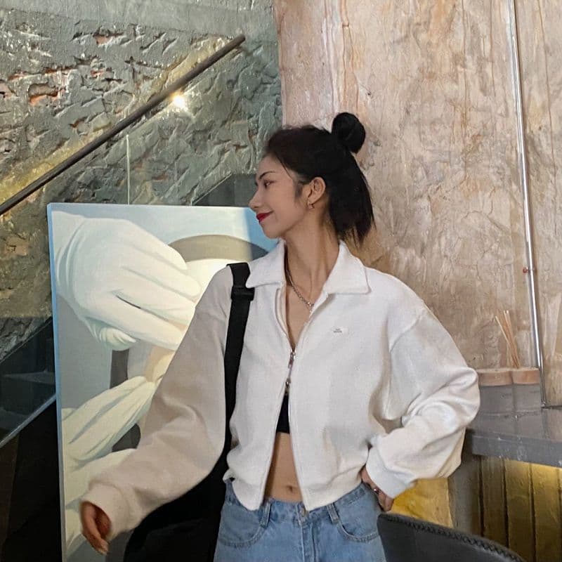 지퍼 운동 후아 남편 특출 한 세트 여성 의류 봄 가을 다용도 오픈 가디건 2026 새로운 핫걸 쇼트 스타일 맨위 서비스 상세 이미지 20