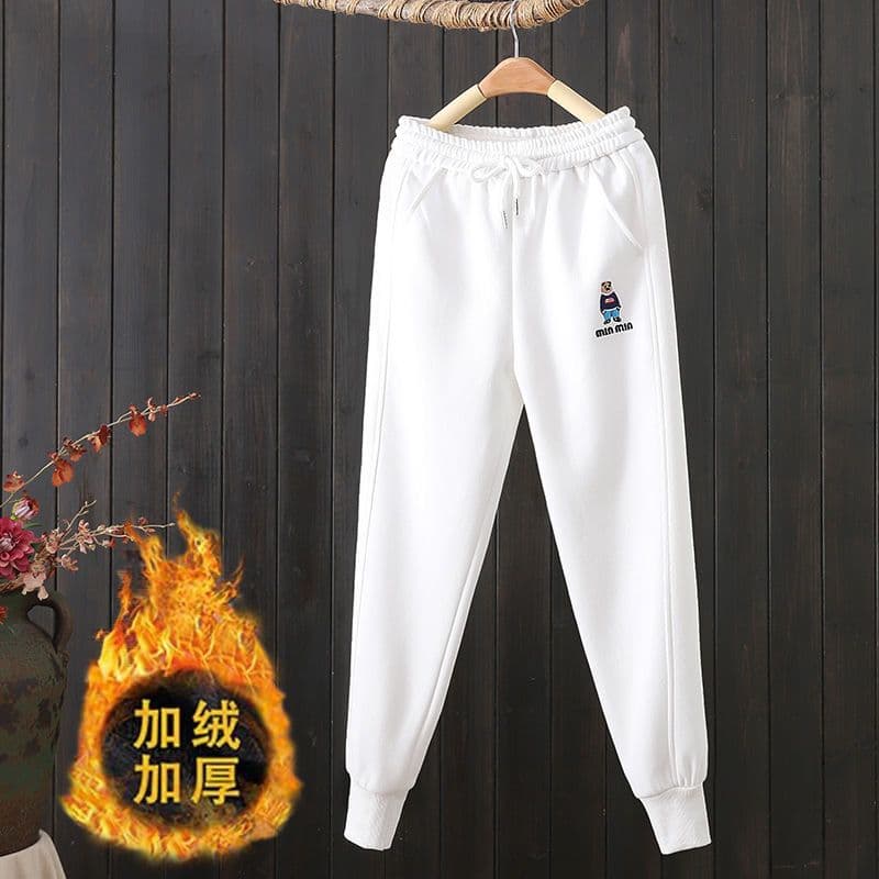 털이 있는 추가되지 않음 플러시 m-6xl 새로운 폭발 루즈핏 슬림해 보이는 캐주얼 할란 조거 트렌디 웨이 바지 패션 여성 이미지 2