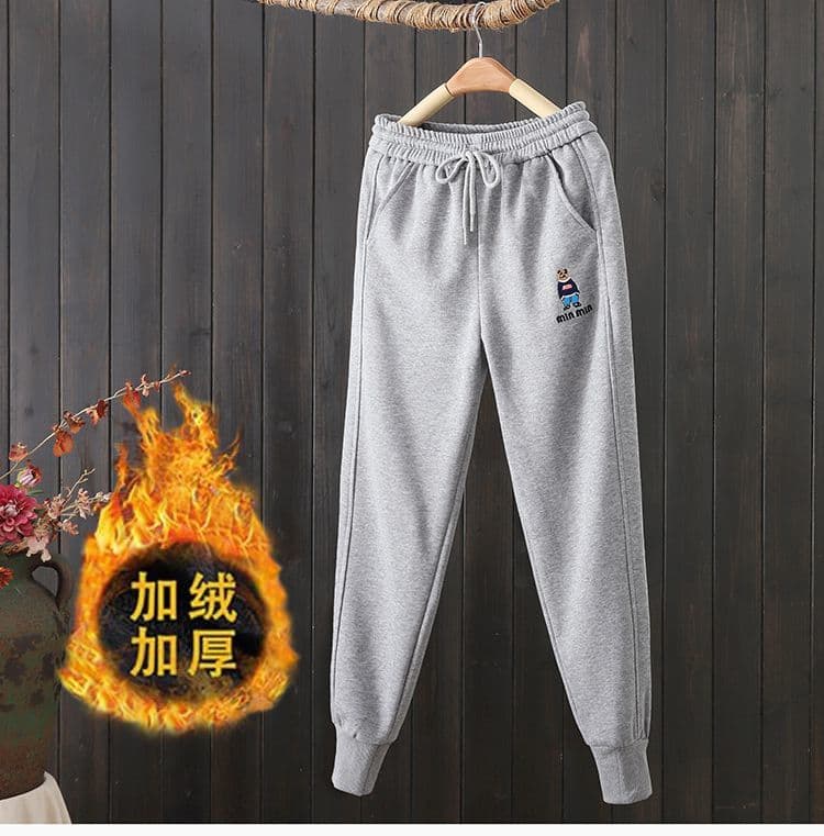 털이 있는 추가되지 않음 플러시 m-6xl 새로운 폭발 루즈핏 슬림해 보이는 캐주얼 할란 조거 트렌디 웨이 바지 패션 여성 상세 이미지 7