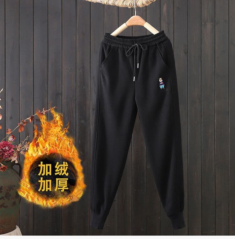 털이 있는 추가되지 않음 플러시 m-6xl 새로운 폭발 루즈핏 슬림해 보이는 캐주얼 할란 조거 트렌디 웨이 바지 패션 여성 상세 이미지 8