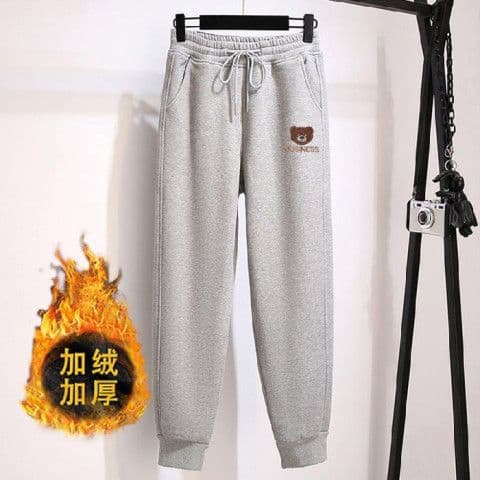 털이 있는 추가되지 않음 플러시 m-6xl 코드 200 kg 착용 XL 캐주얼 운동 바지 여성 웨이 바지 상세 이미지 16