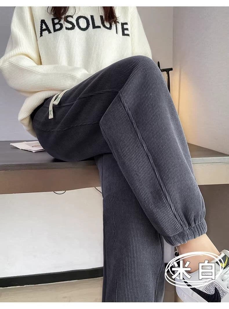 3 차원 허리 m-5xl 양털 플리스 운동 가을 겨울 털이 있고 두꺼운 보온 방풍 면 바지 캐주얼 조거 웨이 바지 상세 이미지 16