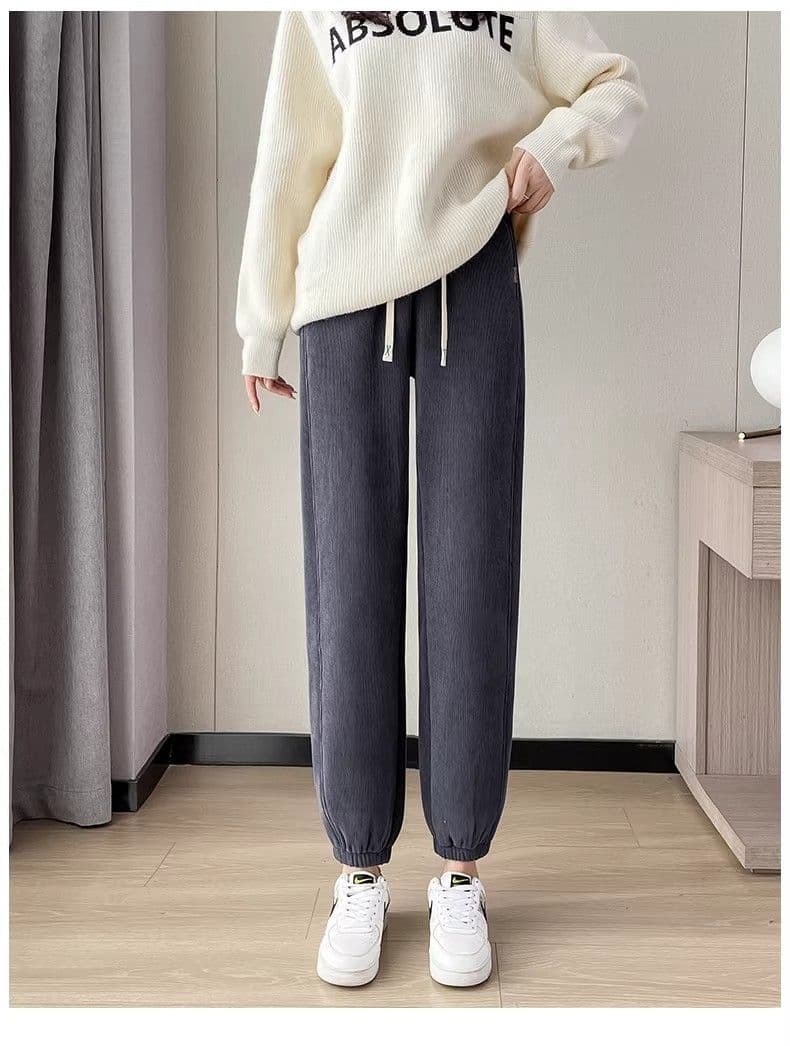 3 차원 허리 m-5xl 양털 플리스 운동 가을 겨울 털이 있고 두꺼운 보온 방풍 면 바지 캐주얼 조거 웨이 바지 상세 이미지 17