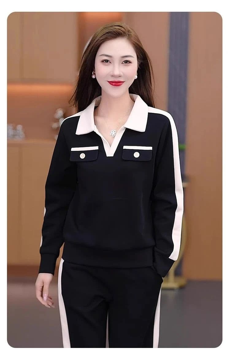 고급 슬림해 보이는 여성 스포츠 슈트 여성 봄 가을 2026 새로운 패션 외국 가스 캐주얼 긴팔 후드티 투피스 세트 상세 이미지 13