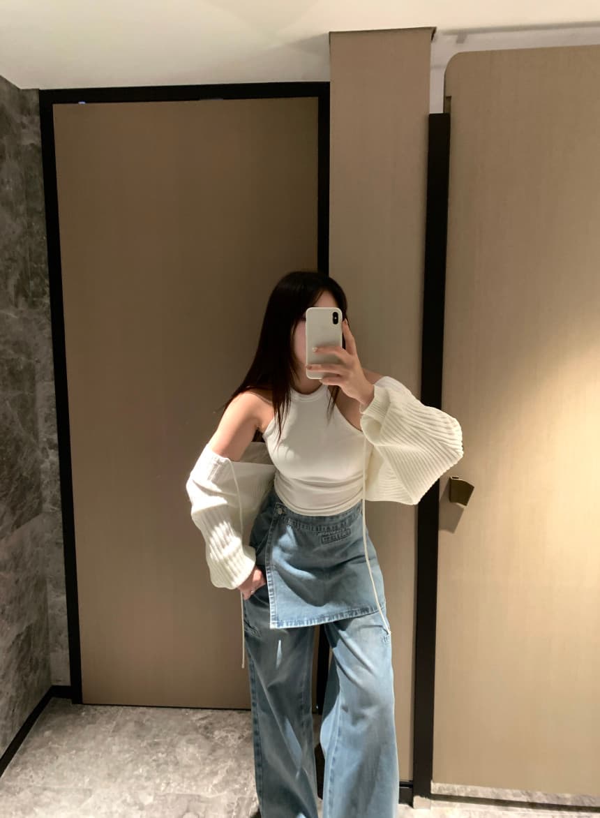 지금 외국 가스 랩스커트팬츠 수 있습니다. 철거 투피스 세트 레트로 주머니 디자인 한 바람 다용도 청바지 상세 이미지 19