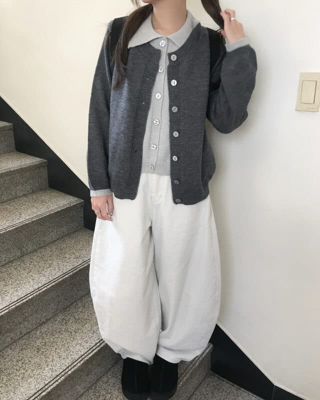 지금 레트로 stud 징 뒤에 벨트 디자인 넓은 다리 루즈핏 청바지 상세 이미지 54
