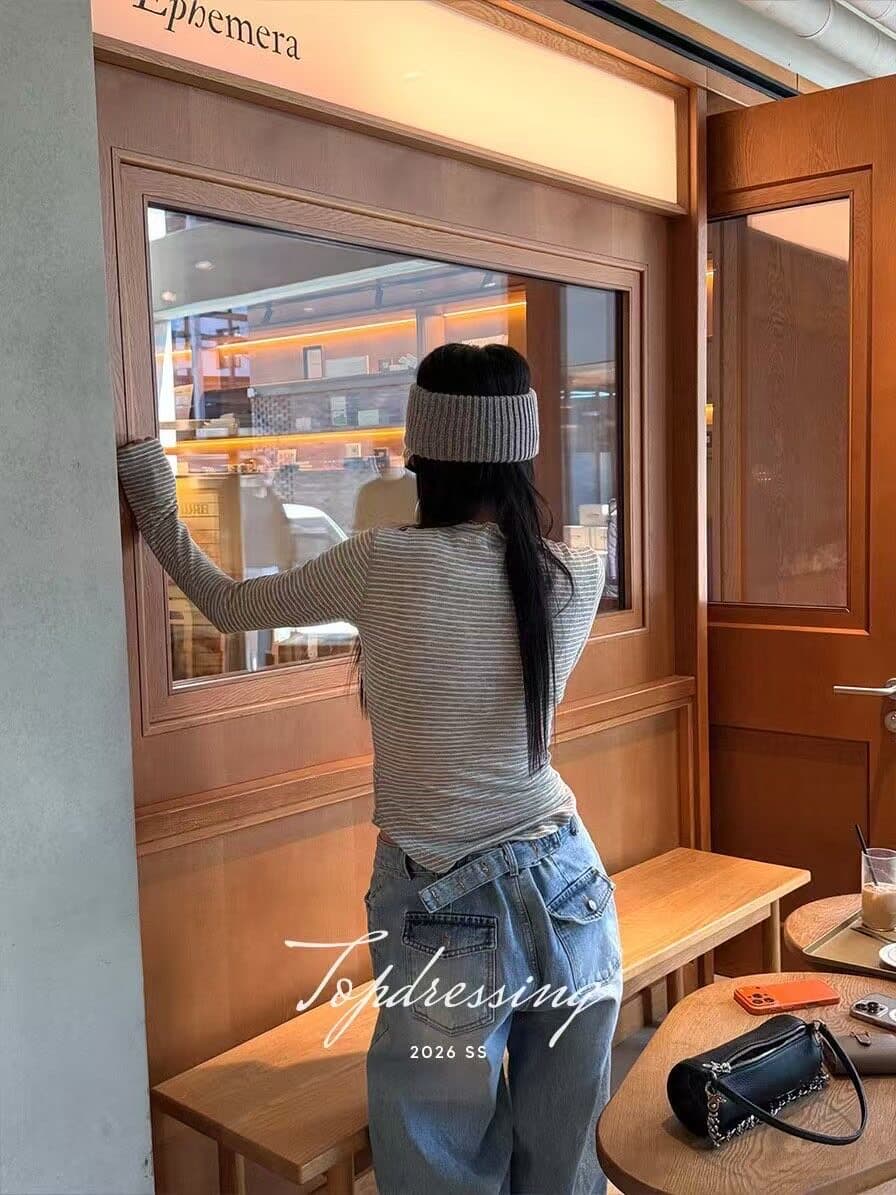 지금 봄 섹션 패션 다용도 이후 버클 조정 스트레이트 청바지 상세 이미지 47