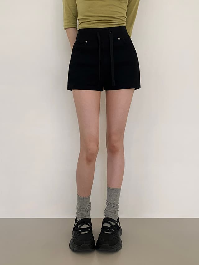 지금 상쾌 필터 스트레이트 패치워크 레이스업 데님 반바지 상세 이미지 22