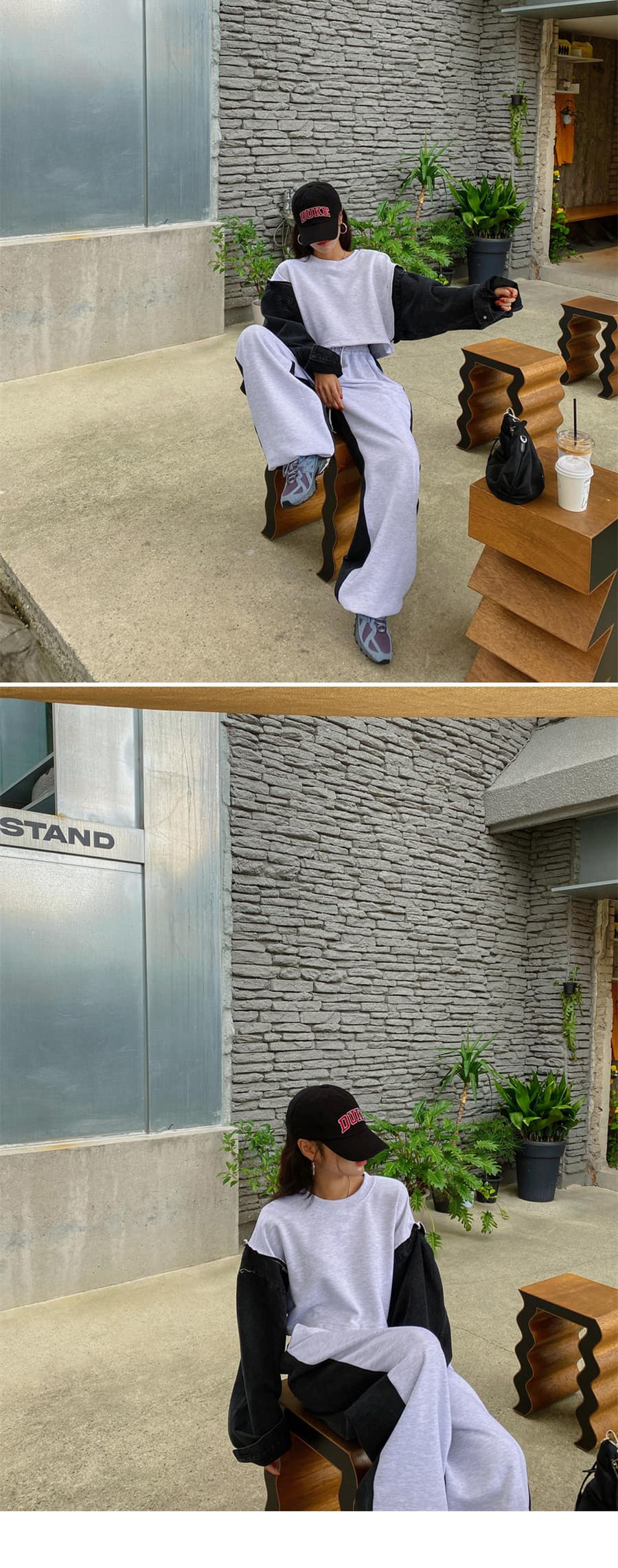 지금 데님 색상 일치 후드티 상세 이미지 14