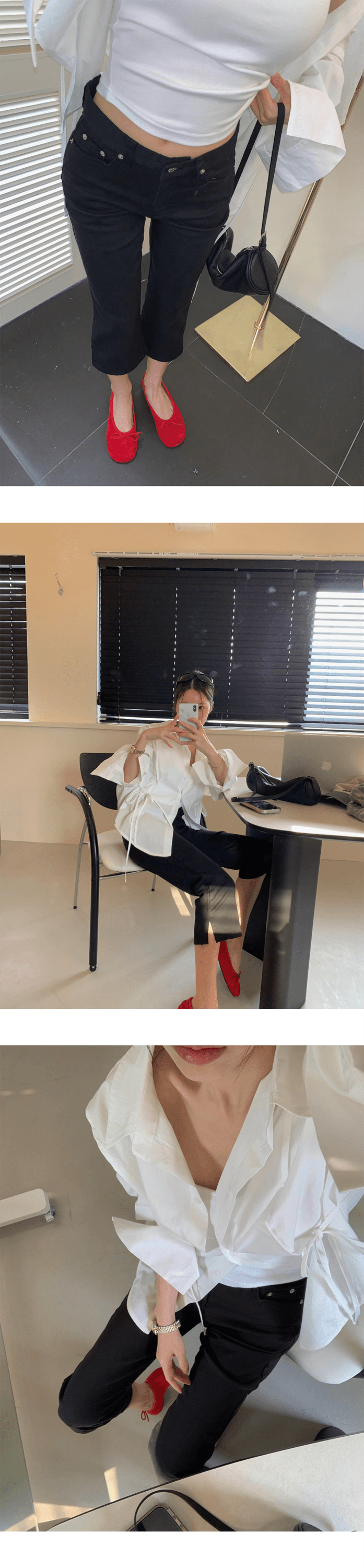 지금 ins 인터넷 유명인 미니멀리즘 다용도 하이웨이스트 슬림해 보이는 스트레이트 7 분 청바지 상세 이미지 58