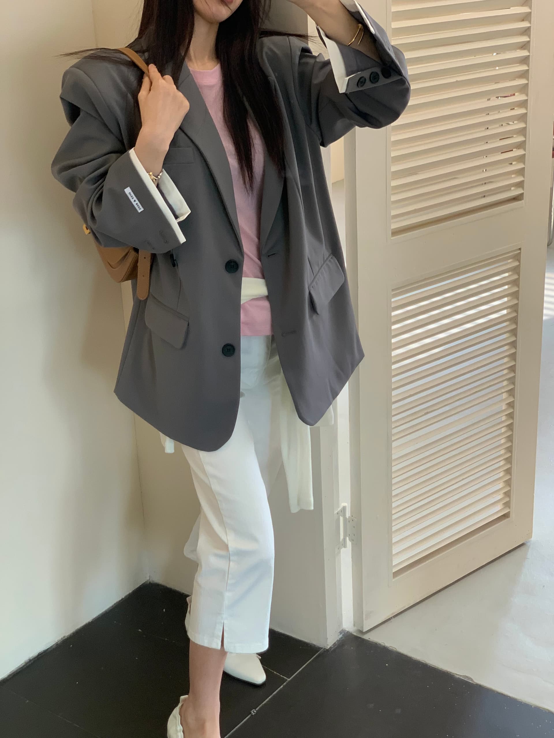 지금 ins 인터넷 유명인 미니멀리즘 다용도 하이웨이스트 슬림해 보이는 스트레이트 7 분 청바지 상세 이미지 88