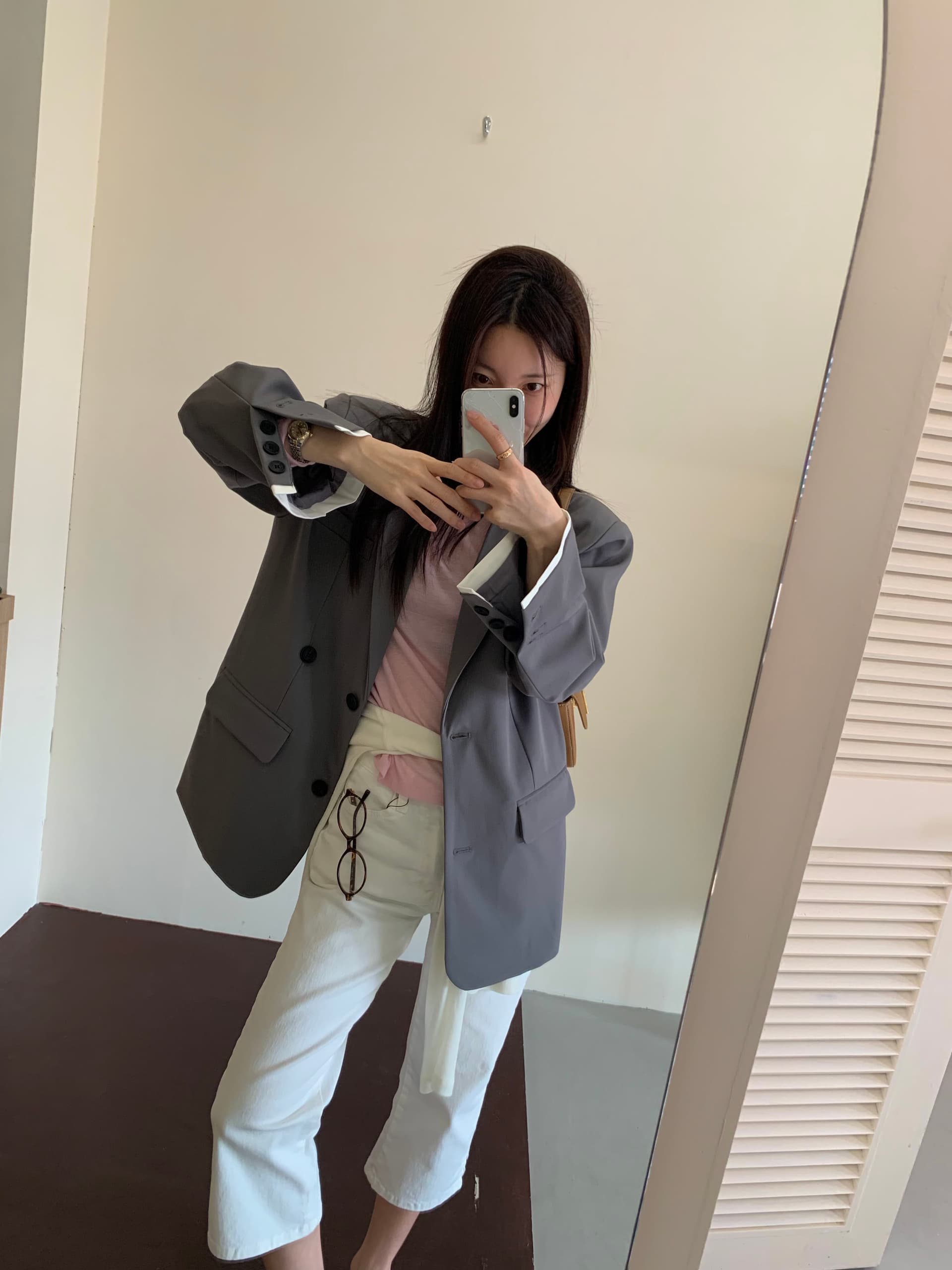 지금 ins 인터넷 유명인 미니멀리즘 다용도 하이웨이스트 슬림해 보이는 스트레이트 7 분 청바지 상세 이미지 98