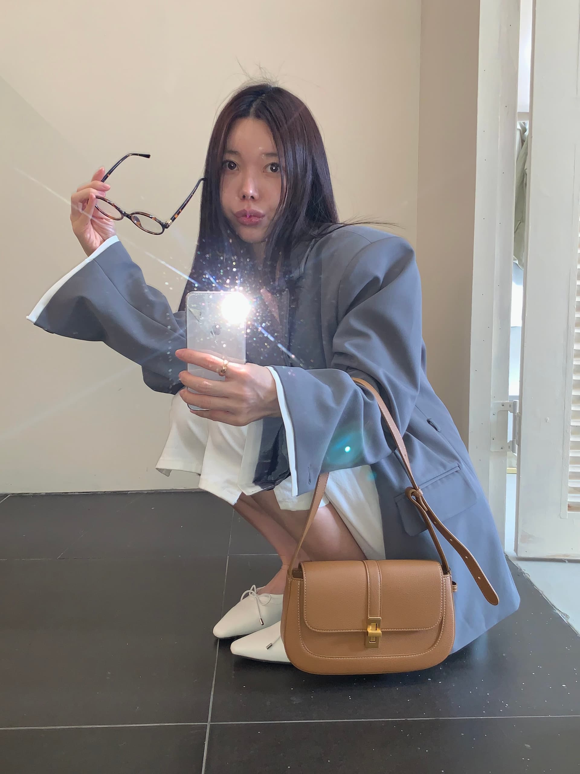 지금 ins 인터넷 유명인 미니멀리즘 다용도 하이웨이스트 슬림해 보이는 스트레이트 7 분 청바지 상세 이미지 100