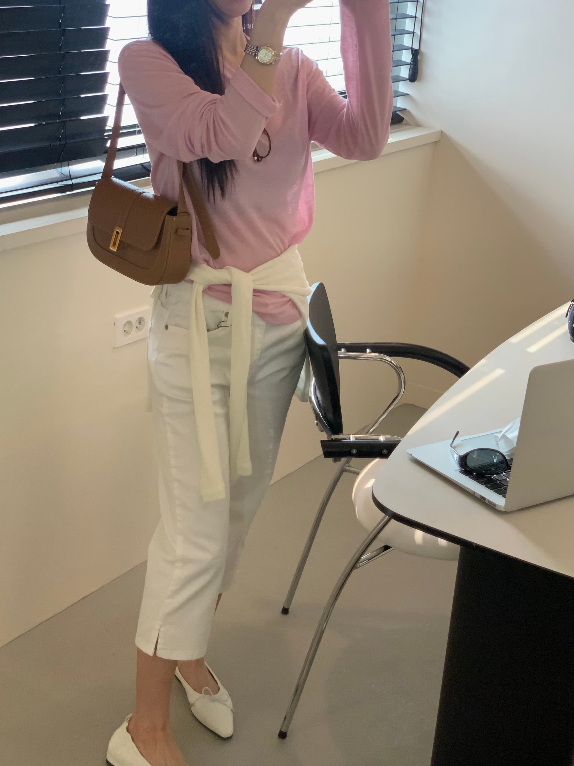 지금 ins 인터넷 유명인 미니멀리즘 다용도 하이웨이스트 슬림해 보이는 스트레이트 7 분 청바지 상세 이미지 103