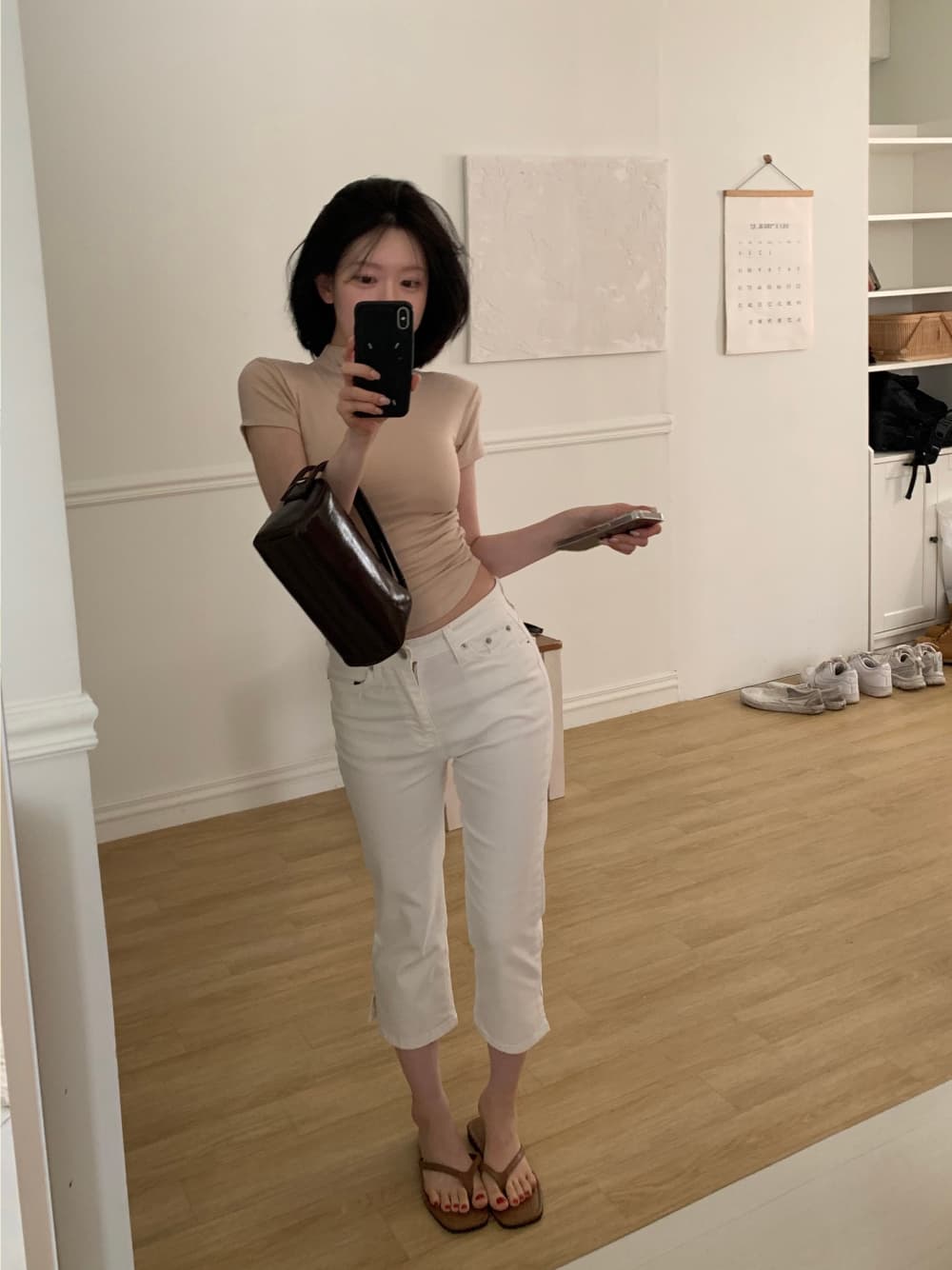 지금 봄 여름 새로운 패션 다용도 몸매 가꾸기 데님 8 점 바지 상세 이미지 29