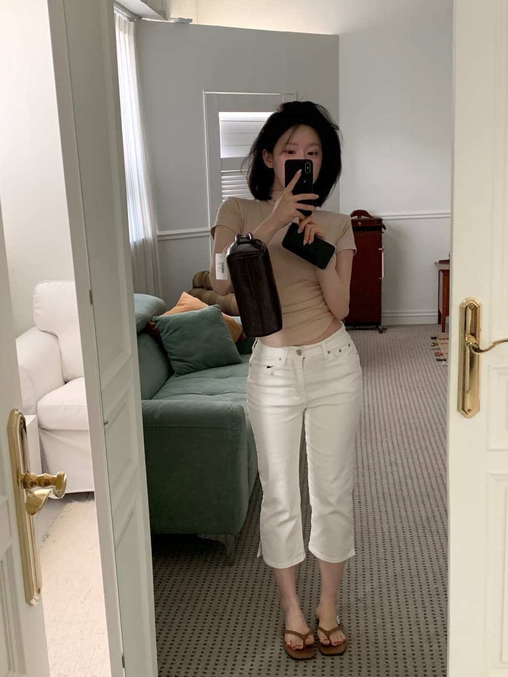 지금 봄 여름 새로운 패션 다용도 몸매 가꾸기 데님 8 점 바지 상세 이미지 32