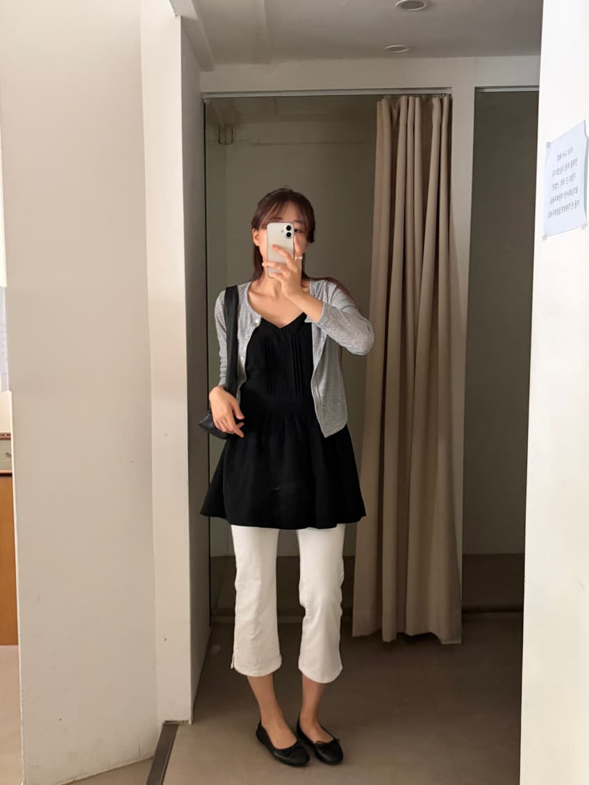 지금 하이웨이스트 측면 트임 인터넷 에디션 7 분 슬림해 보이는 청바지 상세 이미지 6