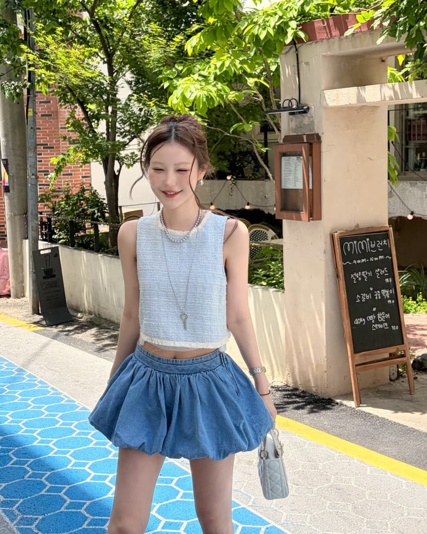 봄 여름 패션 다용도 꽃밭 데님 반바지 상세 이미지 1