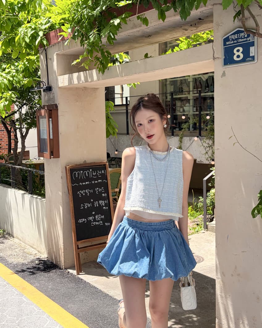 봄 여름 패션 다용도 꽃밭 데님 반바지 상세 이미지 13