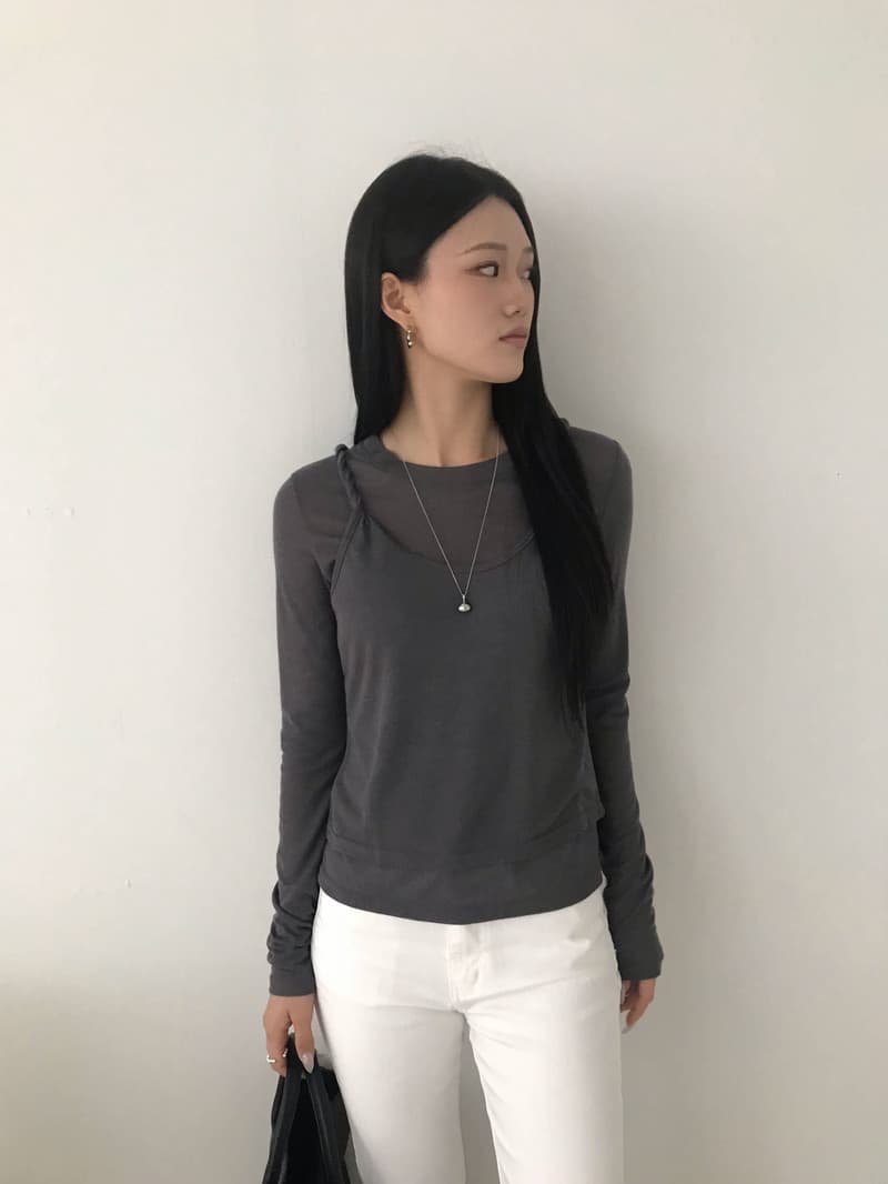 지금 중간 허리 더블 측면 트임 부츠컷 7부 바지 상세 이미지 35