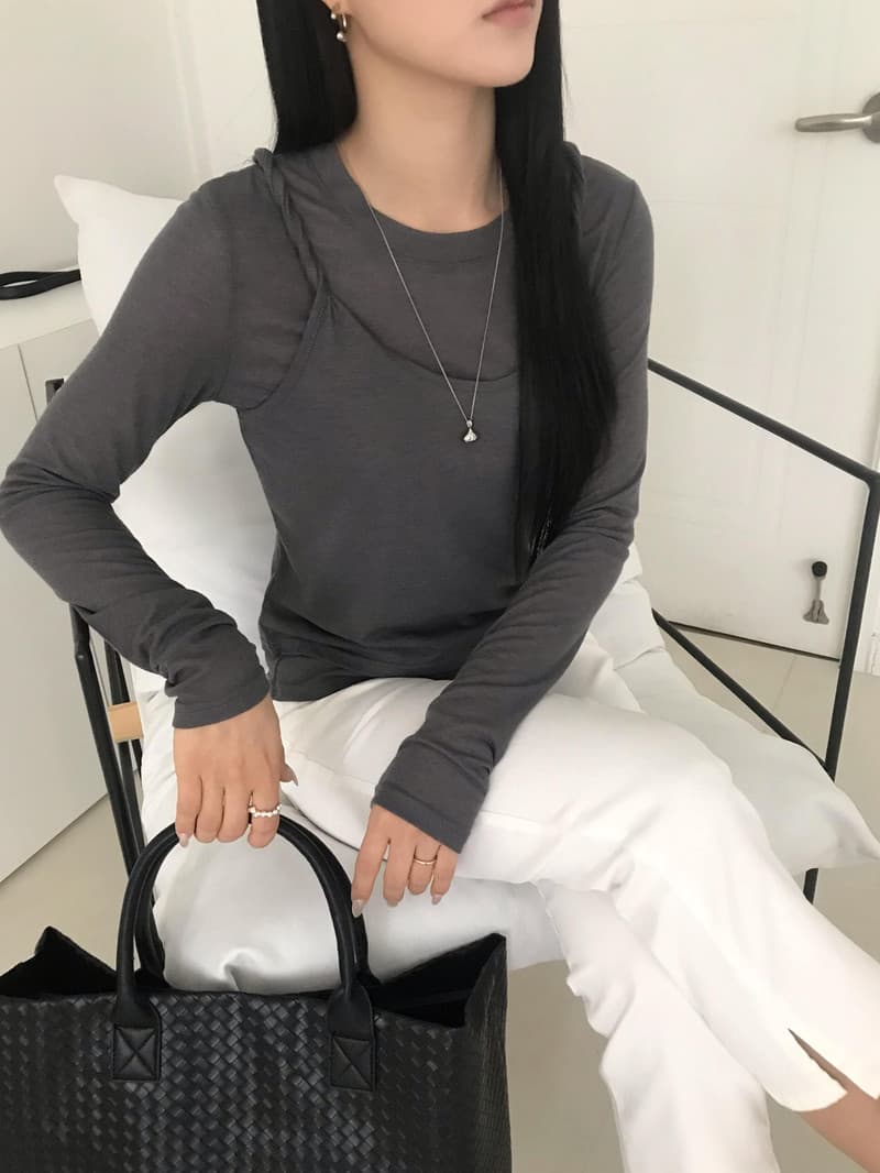 지금 중간 허리 더블 측면 트임 부츠컷 7부 바지 상세 이미지 37