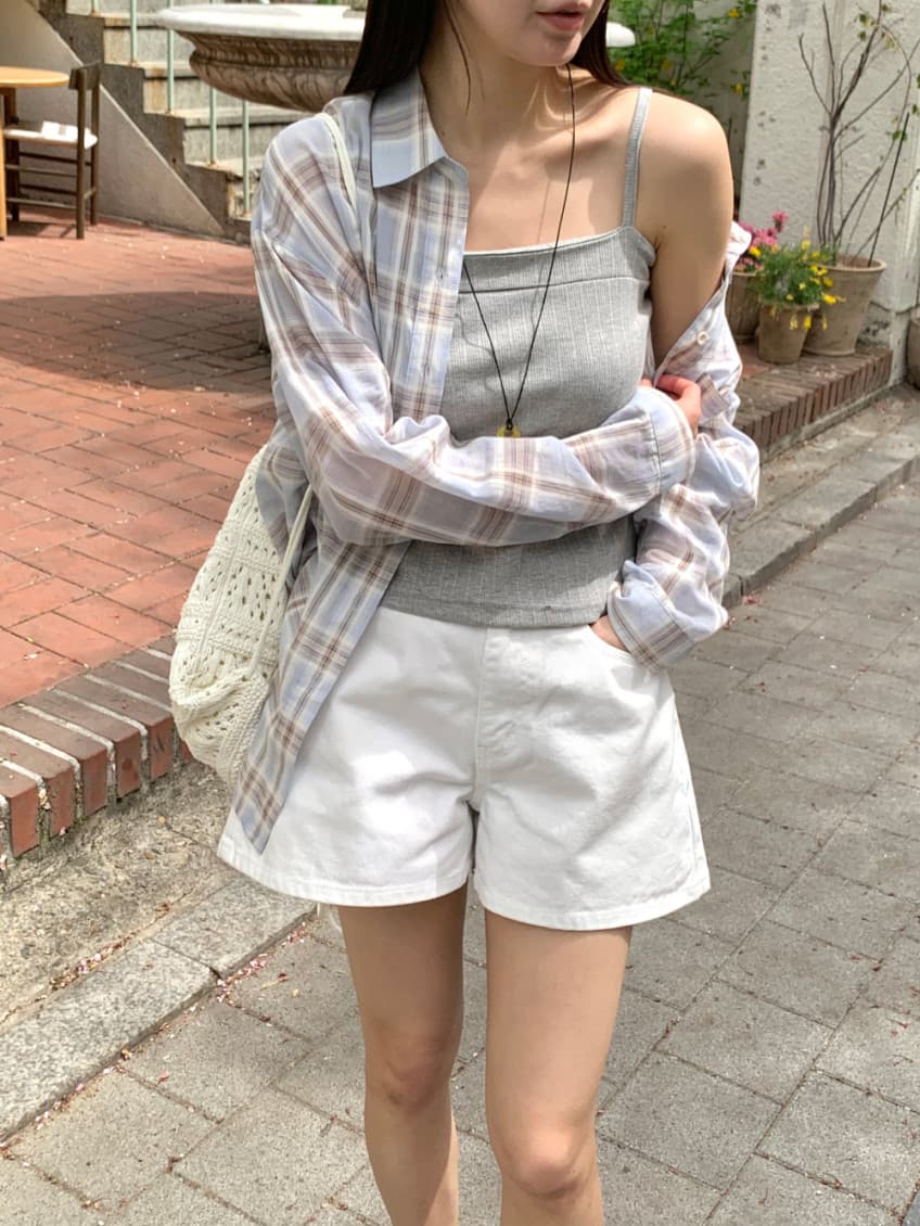 봄 여름 섹션 레트로 다용도 이후 주머니 자수 한 마디 데님 반바지 상세 이미지 12