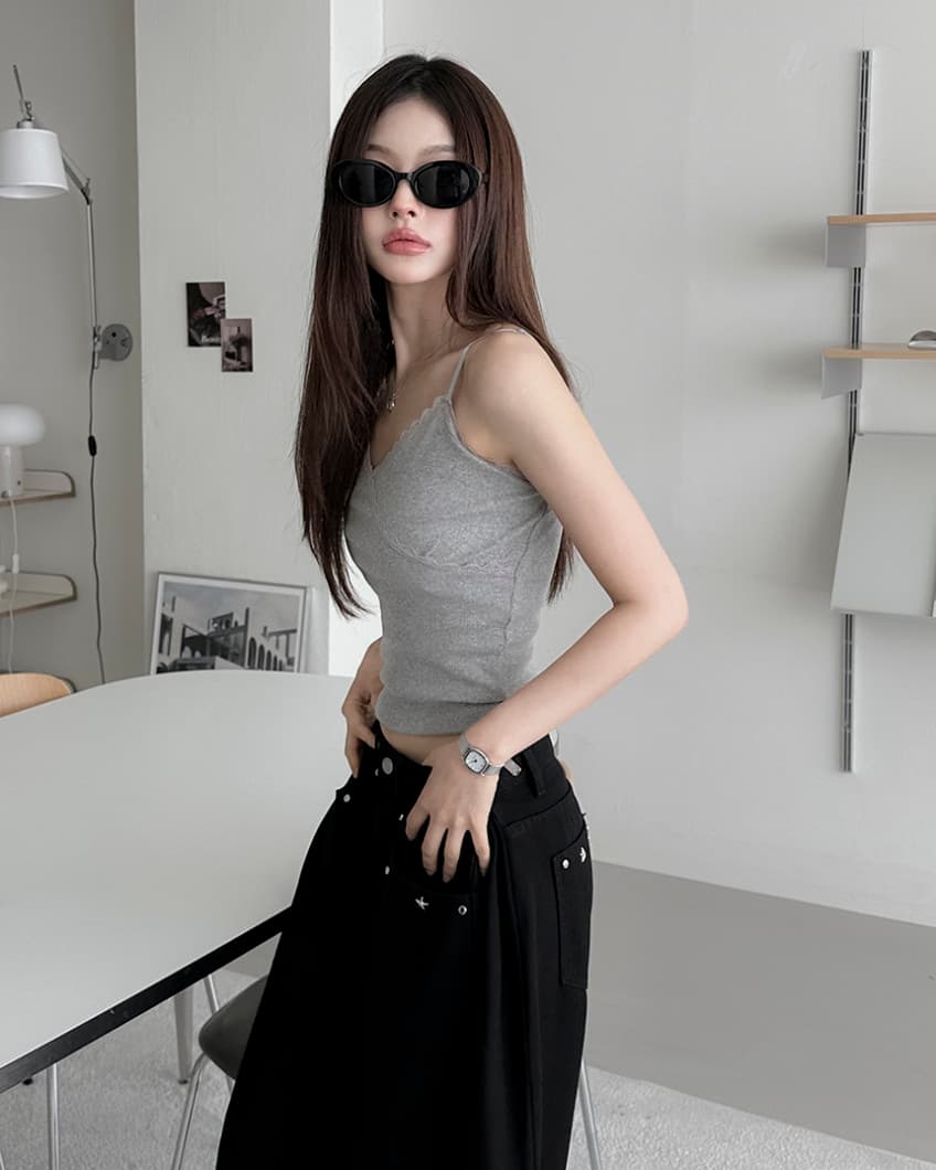 ins 인터넷 유명인 핫걸 플리츠 명중 못 데님 넓은 다리 바지 상세 이미지 23