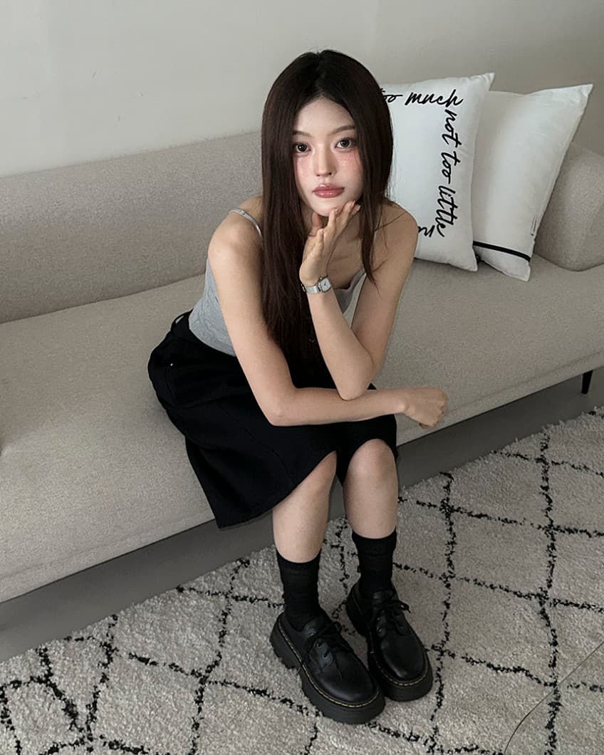 ins 인터넷 유명인 핫걸 플리츠 명중 못 데님 넓은 다리 바지 상세 이미지 35