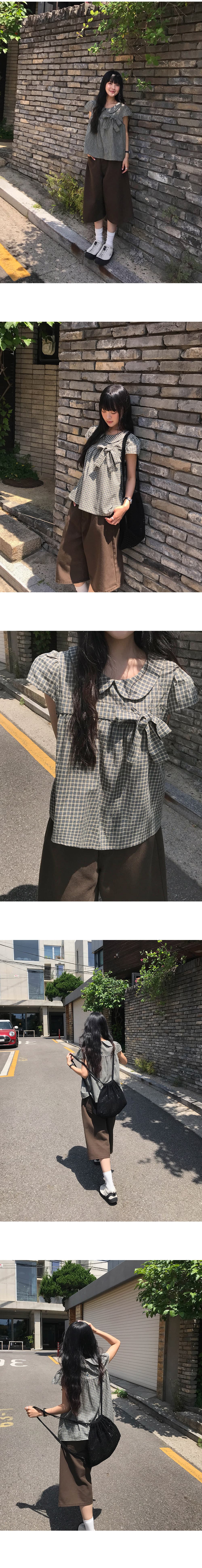 카드 버클 디자인 기타 색상 루즈핏 넓은 다리 캐주얼 데님 바지 상세 이미지 10