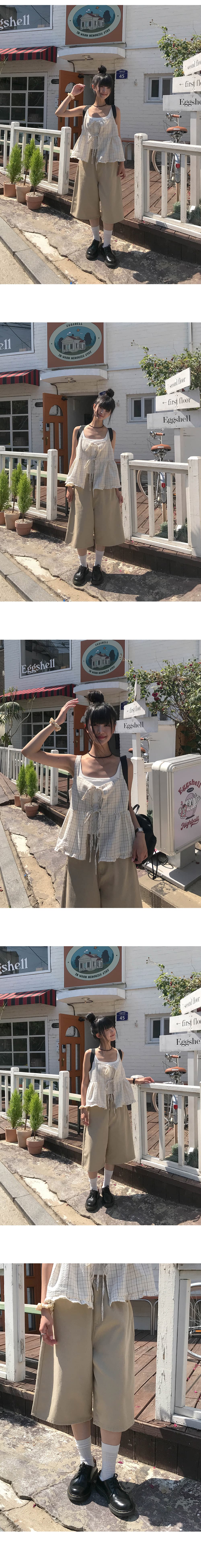 카드 버클 디자인 기타 색상 루즈핏 넓은 다리 캐주얼 데님 바지 상세 이미지 14