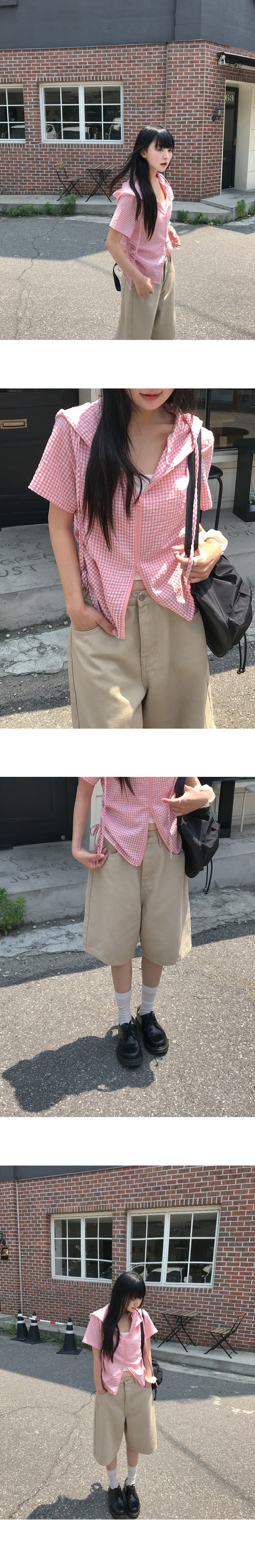 카드 버클 디자인 기타 색상 루즈핏 넓은 다리 캐주얼 데님 바지 상세 이미지 17
