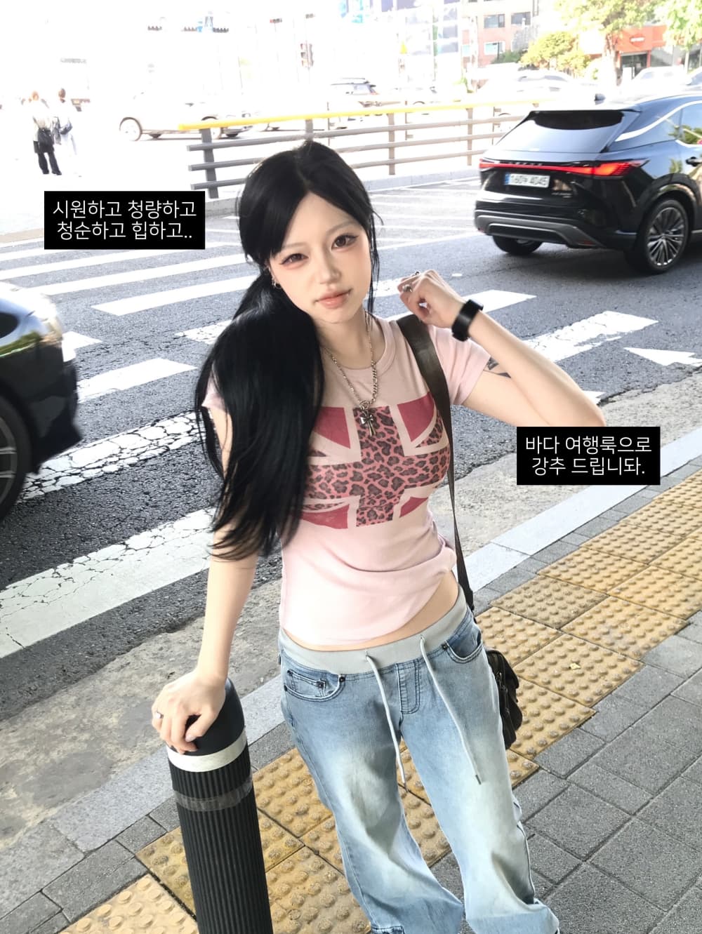 리브 레이스업 로우 웨이스트 워싱 마 오래된 주머니 패치워크 슬림 피트 삼색 레트로 데님 긴 바지 상세 이미지 34