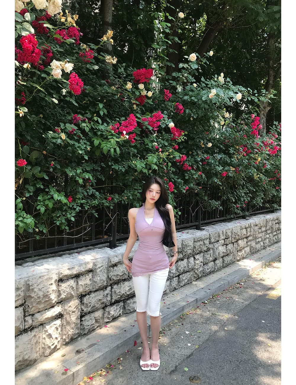 지금 ins 인터넷 유명인 미니멀리즘 다용도 하이웨이스트 슬림해 보이는 스트레이트 7 분 청바지 상세 이미지 10