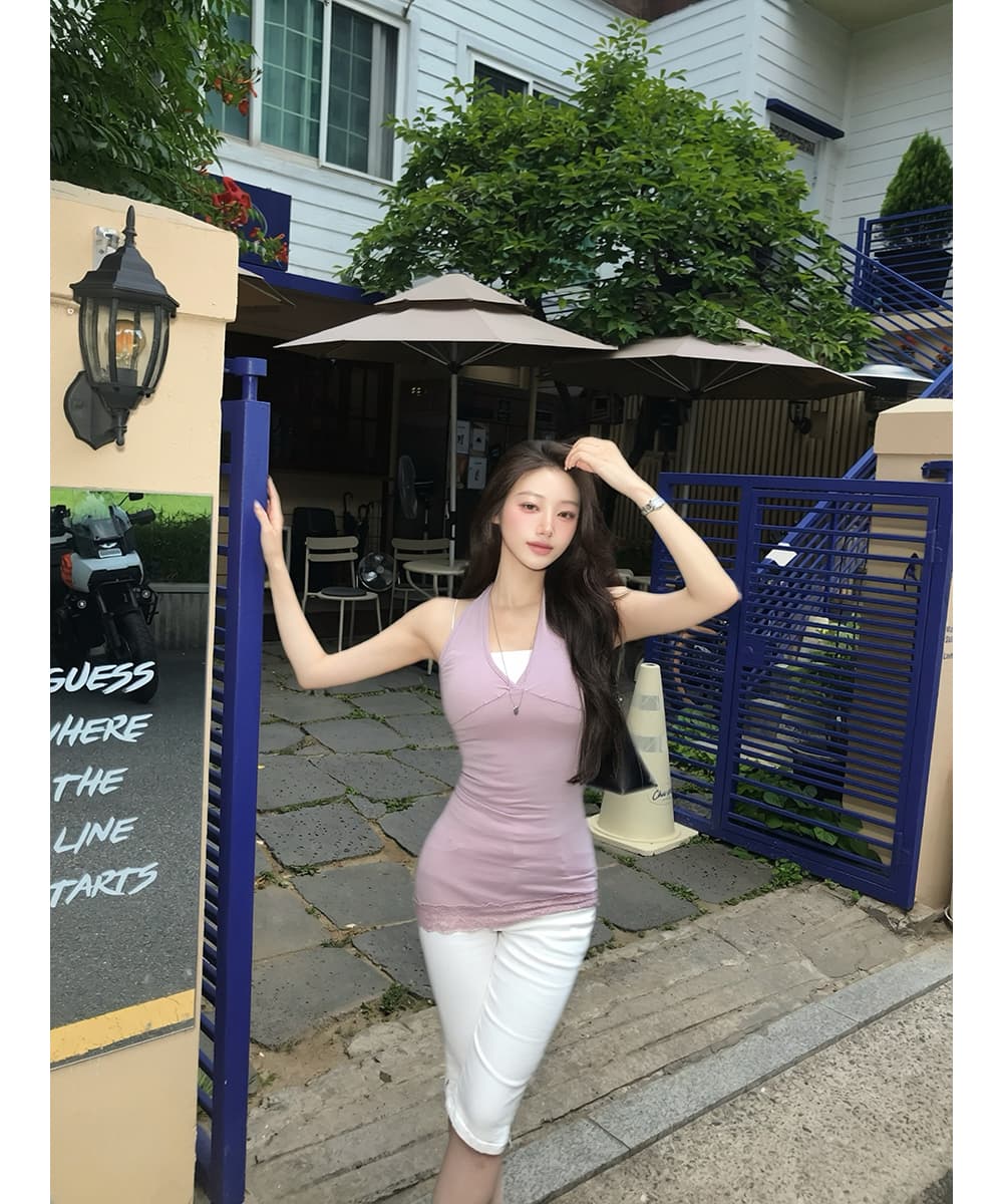 지금 ins 인터넷 유명인 미니멀리즘 다용도 하이웨이스트 슬림해 보이는 스트레이트 7 분 청바지 상세 이미지 12