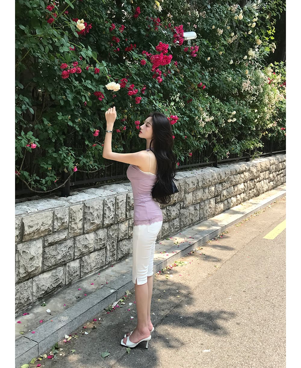 지금 ins 인터넷 유명인 미니멀리즘 다용도 하이웨이스트 슬림해 보이는 스트레이트 7 분 청바지 상세 이미지 14