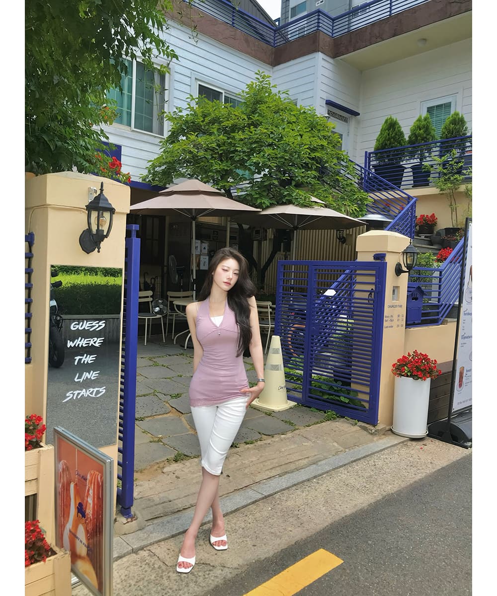 지금 ins 인터넷 유명인 미니멀리즘 다용도 하이웨이스트 슬림해 보이는 스트레이트 7 분 청바지 상세 이미지 15