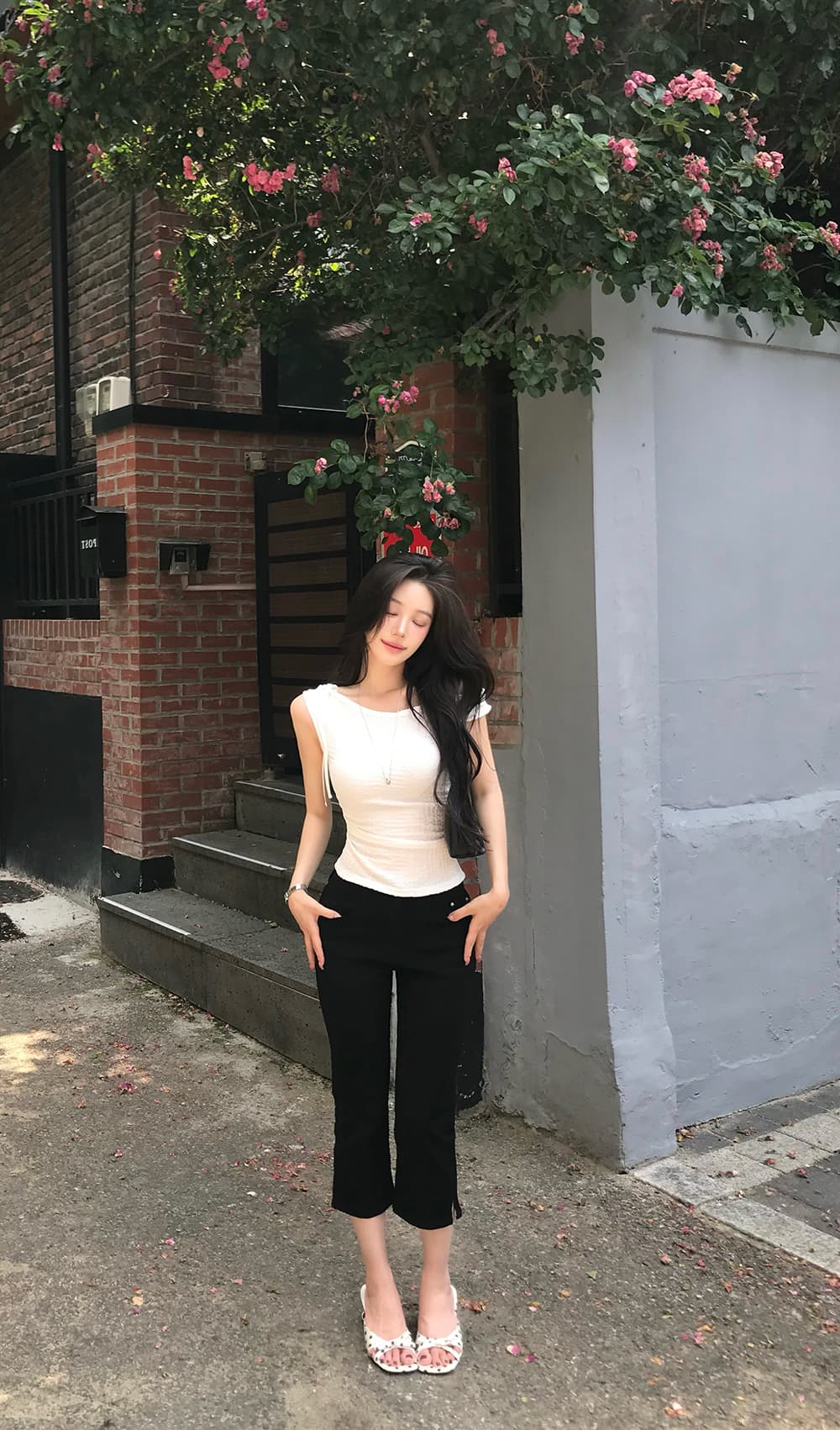지금 ins 인터넷 유명인 미니멀리즘 다용도 하이웨이스트 슬림해 보이는 스트레이트 7 분 청바지 상세 이미지 47
