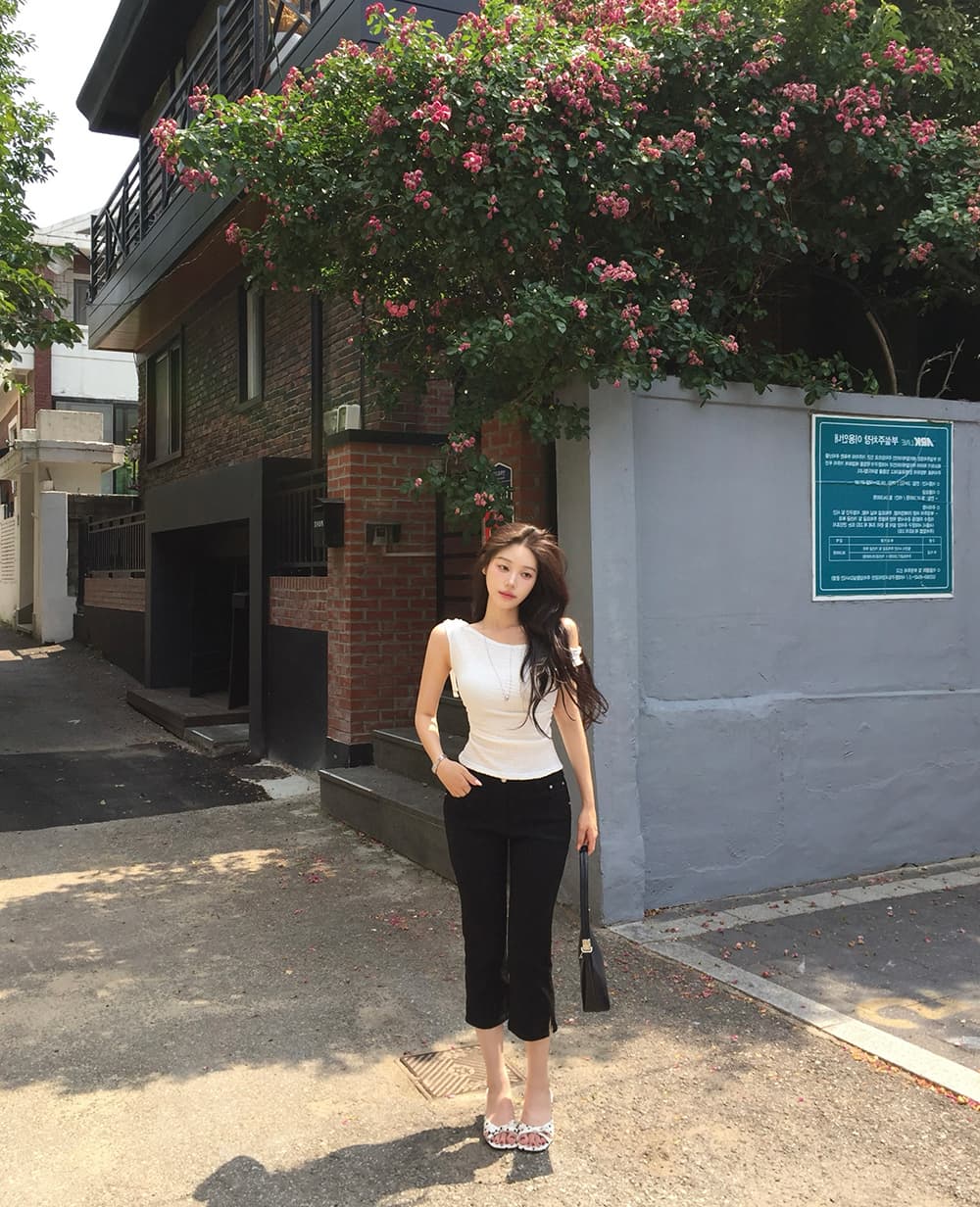 지금 ins 인터넷 유명인 미니멀리즘 다용도 하이웨이스트 슬림해 보이는 스트레이트 7 분 청바지 상세 이미지 50