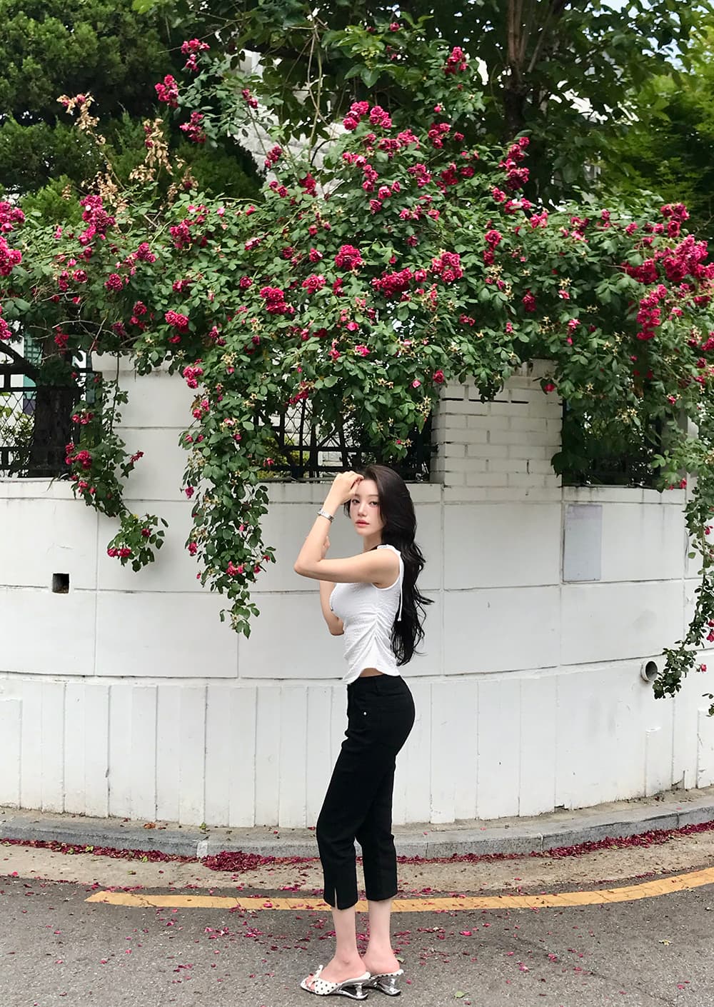지금 ins 인터넷 유명인 미니멀리즘 다용도 하이웨이스트 슬림해 보이는 스트레이트 7 분 청바지 상세 이미지 53