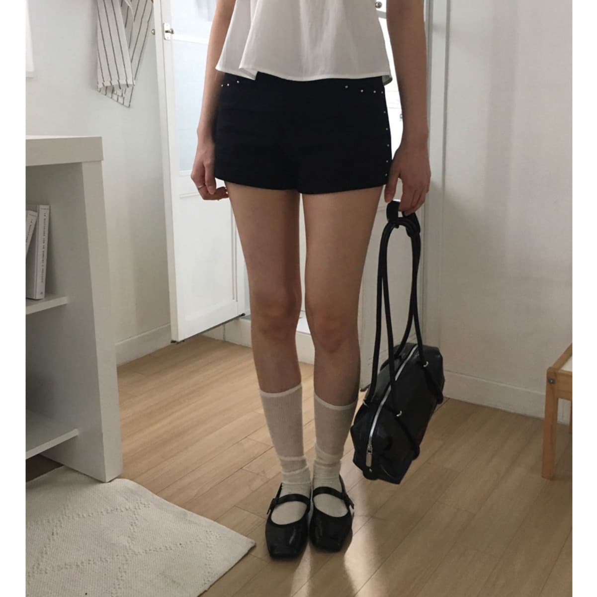 지금 여름 징 데님 반바지 이미지 3