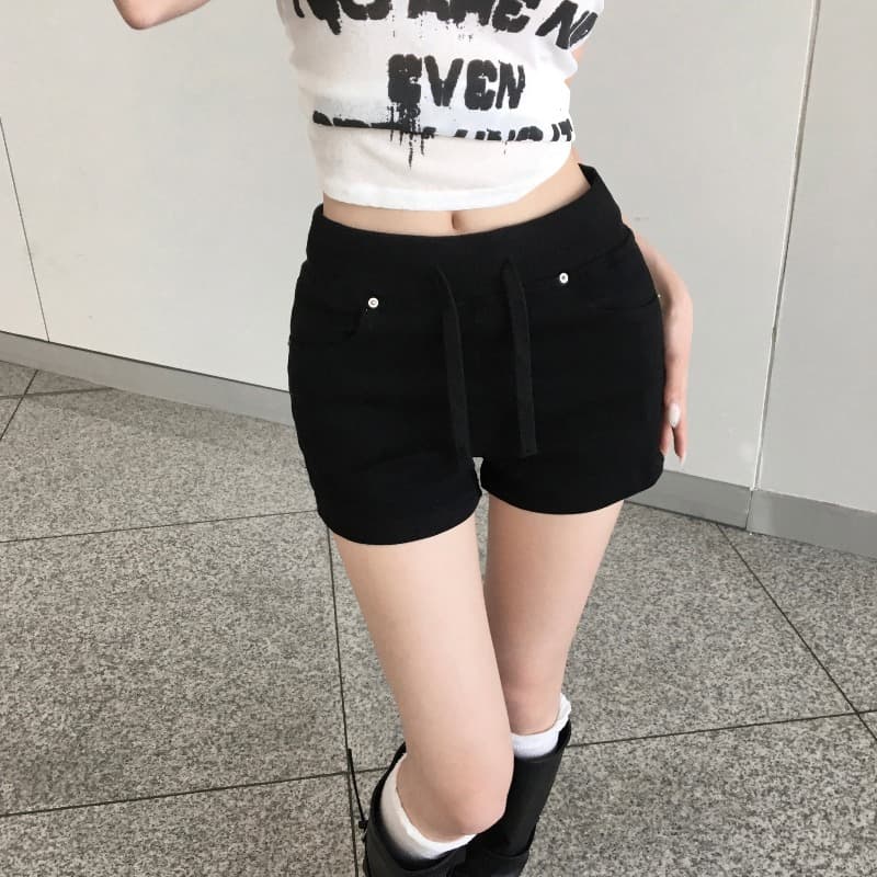 지금 여름 패션 다용도 펌프 로프 데님 반바지 이미지 5