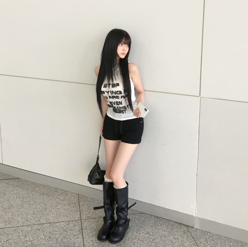 지금 여름 패션 다용도 펌프 로프 데님 반바지 상세 이미지 2