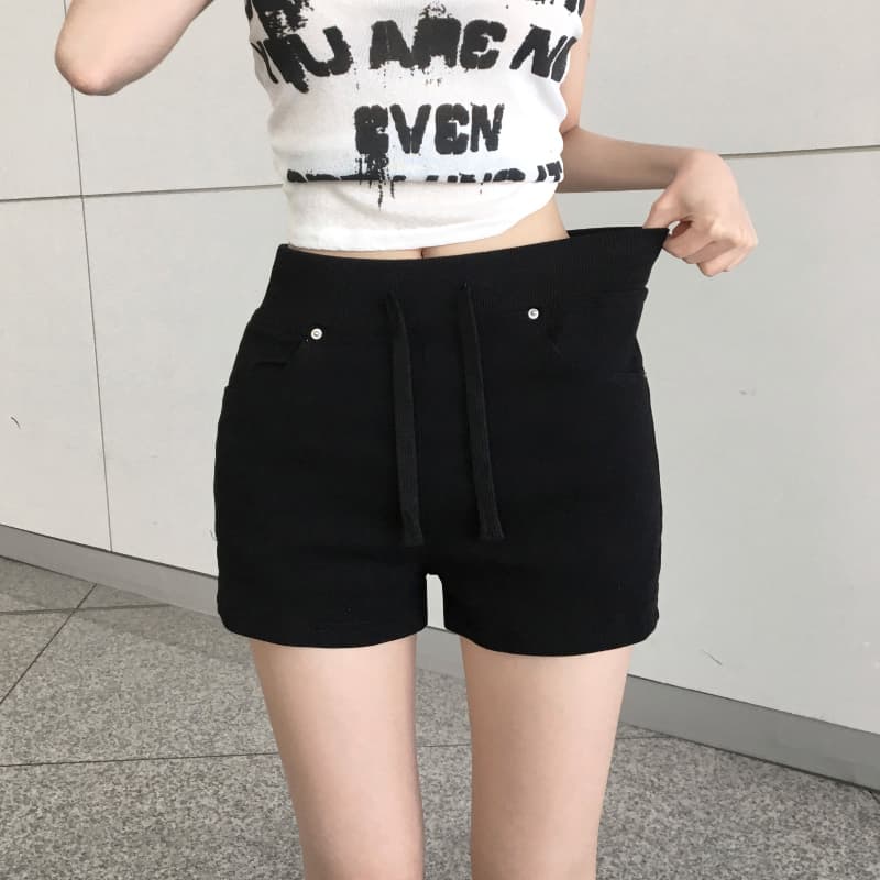 지금 여름 패션 다용도 펌프 로프 데님 반바지 상세 이미지 5