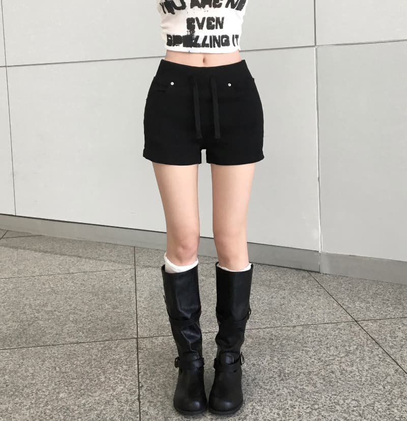 지금 여름 패션 다용도 펌프 로프 데님 반바지 상세 이미지 8
