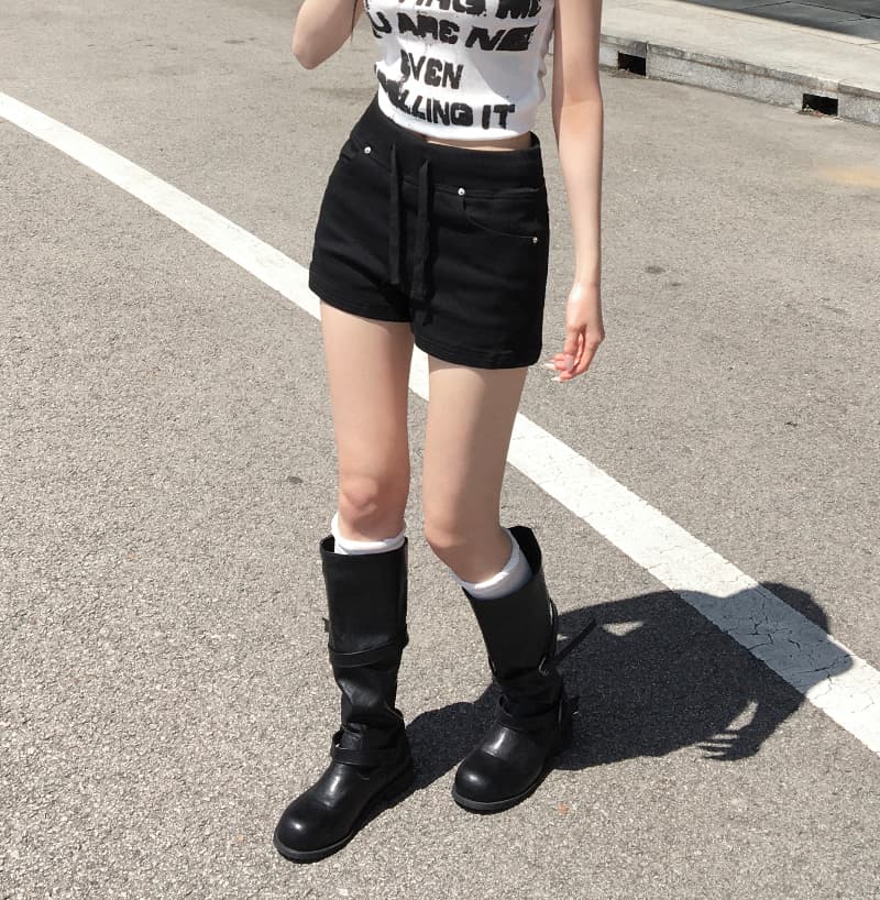 지금 여름 패션 다용도 펌프 로프 데님 반바지 상세 이미지 21